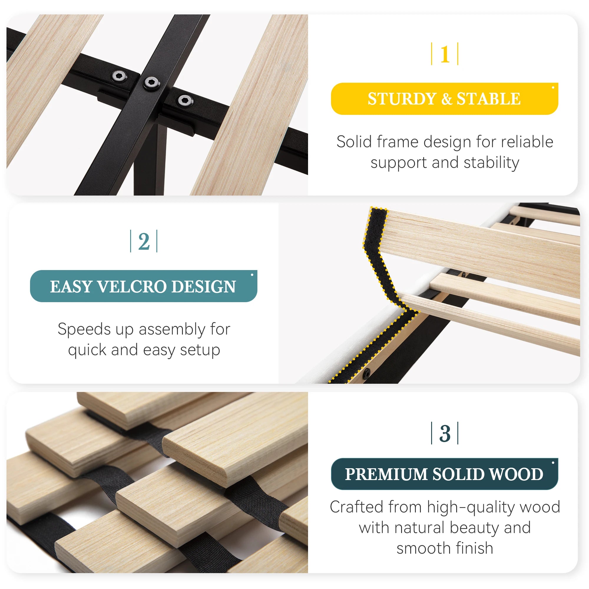 HOOMIC Full/Queen/King Size Velvet Upholstered Platform Bed Frame with Wingback Headboard, Sturdy Wood Slats, No Box Spring Need