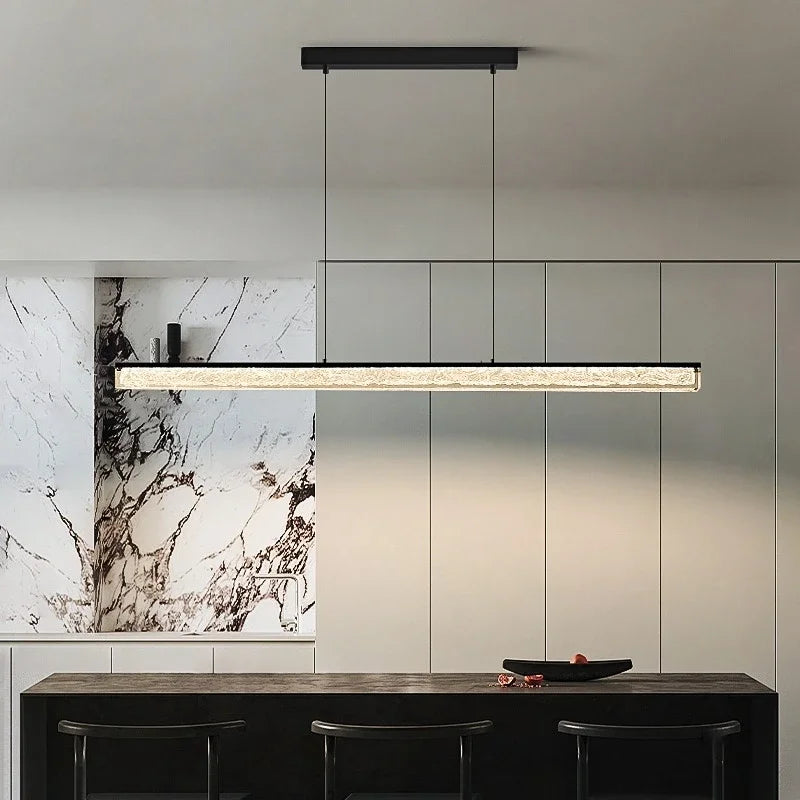 Modern Led Linear Pendant Light Fixtures For Dining Room Kitchen Table Office Minimalist Long Bar Pendant Lamp Lighting Black
