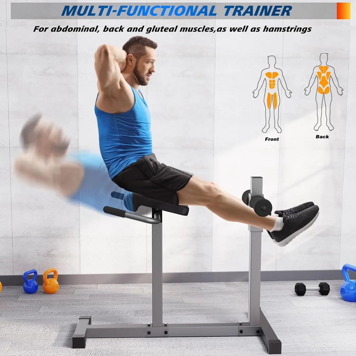 Adjustable Hyperextension Bench for Core Strength and Back Workouts - Versatile Home Gym Equipment