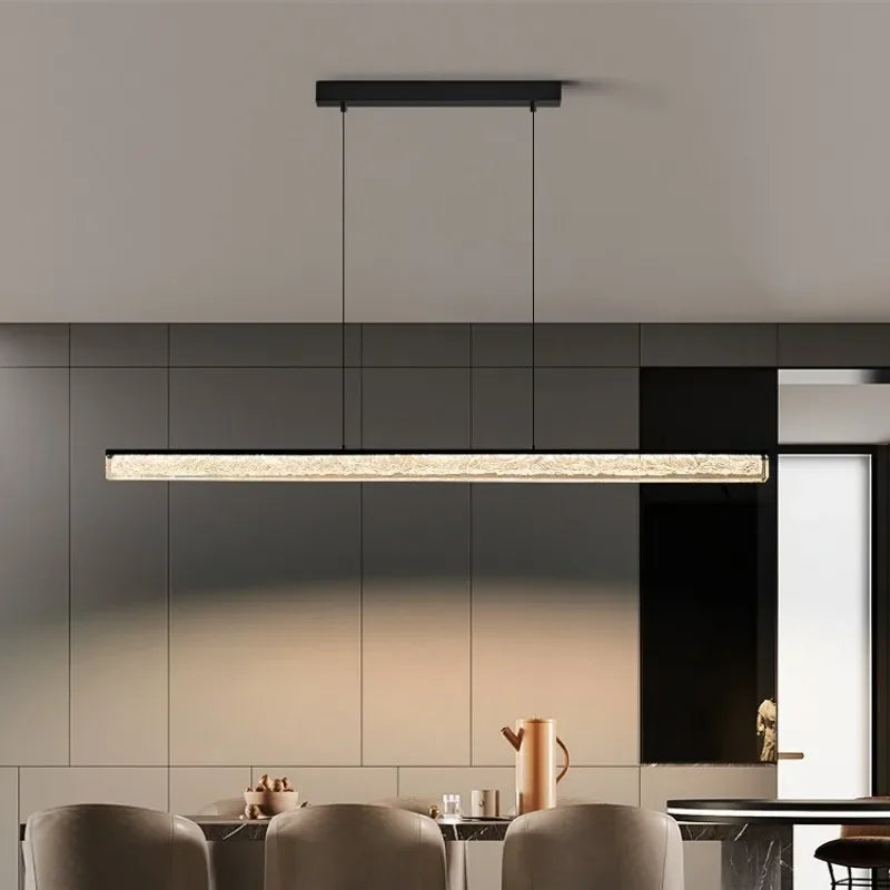Modern Led Linear Pendant Light Fixtures For Dining Room Kitchen Table Office Minimalist Long Bar Pendant Lamp Lighting Black