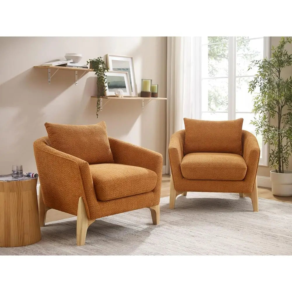 Accent Chair 31" Oversized Reading Chair Comfy Upholstered Boucle Lounge Armchair, Modern Living Room Chair with Back,Customized