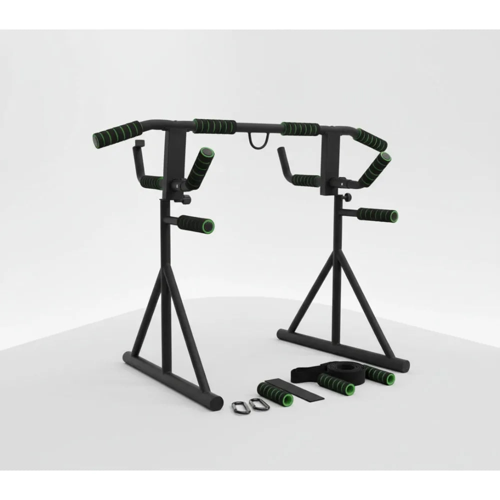 2025 Upgrade Multi-Grip Pull Up Bar with Smart Larger Hooks - Ergonomic Design for Home Workouts, Fits All Doors