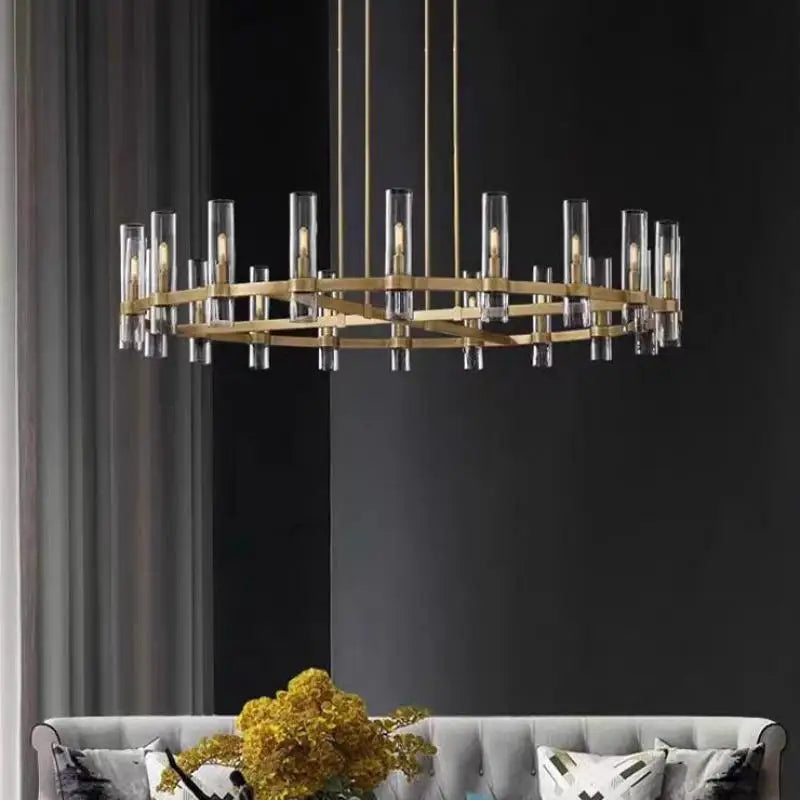 American Living Dining Room Loft Lighting Glass Chandelier Chrome Pendant Lamp Lighting Foyer Retro Glass Shades Led Lighting