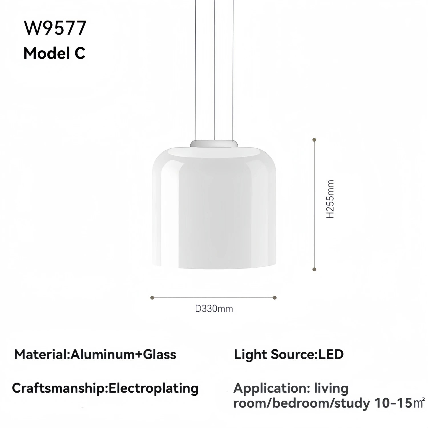 Pablo White Glass Shade Pendant Lights Desinger Nordic Led Bedside Lamp Round Hanging Lighting for Bar Dining Room Decor Light