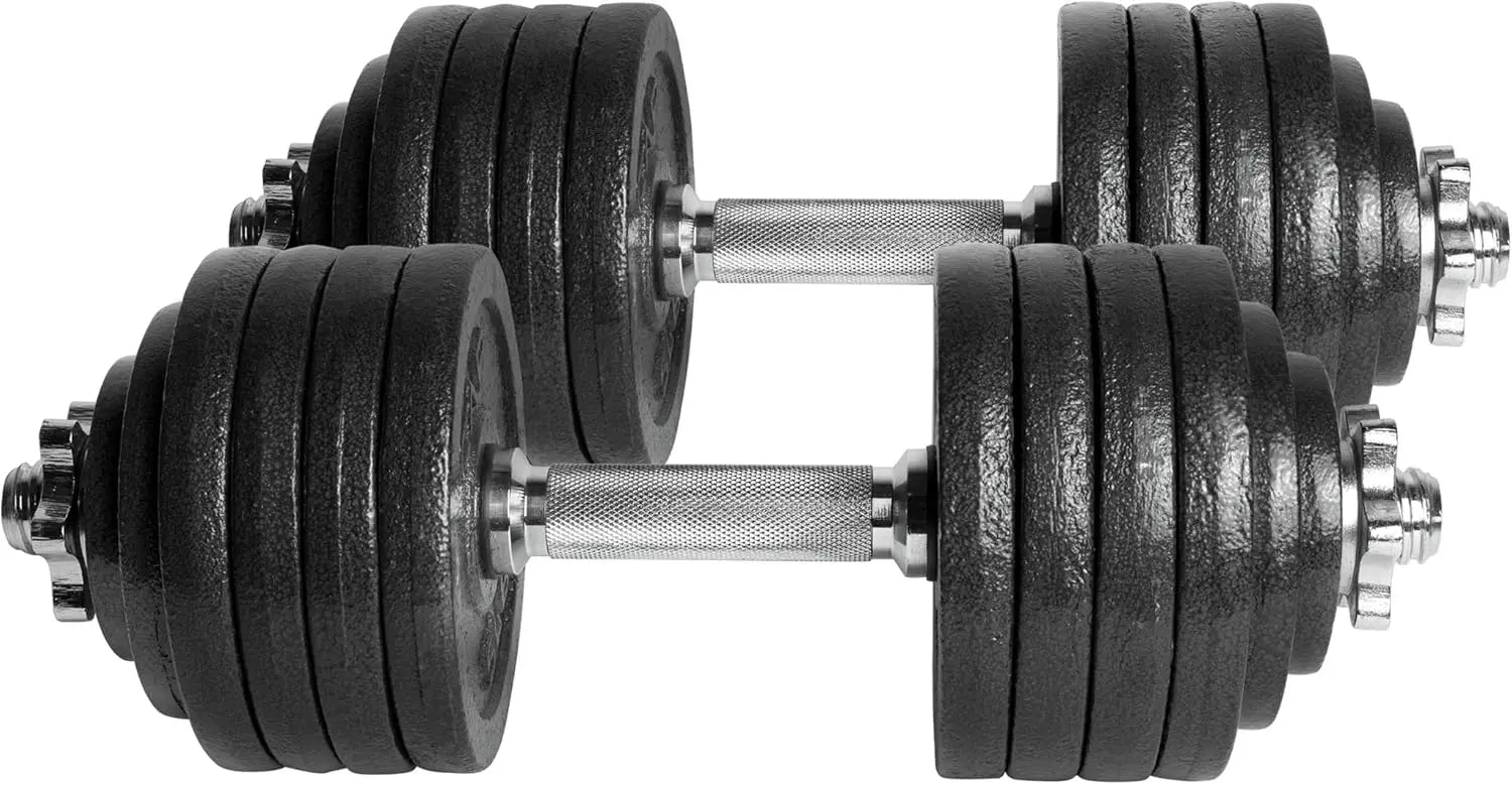 Adjustable Dumbbell Weight Set with Multiple Options - 105 lbs Total for Home Gym Workouts