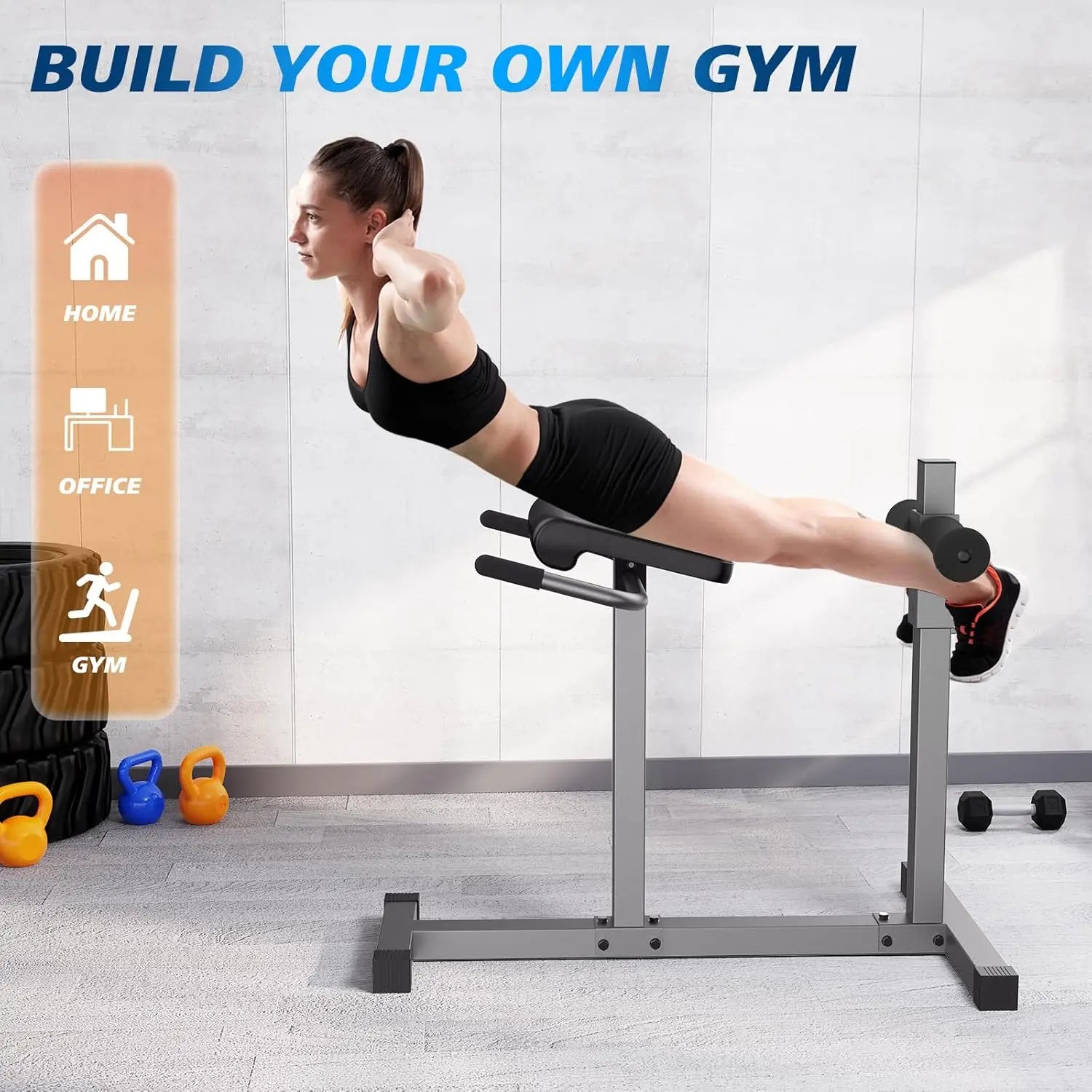 Adjustable Hyperextension Bench for Core Strength and Back Workouts - Versatile Home Gym Equipment