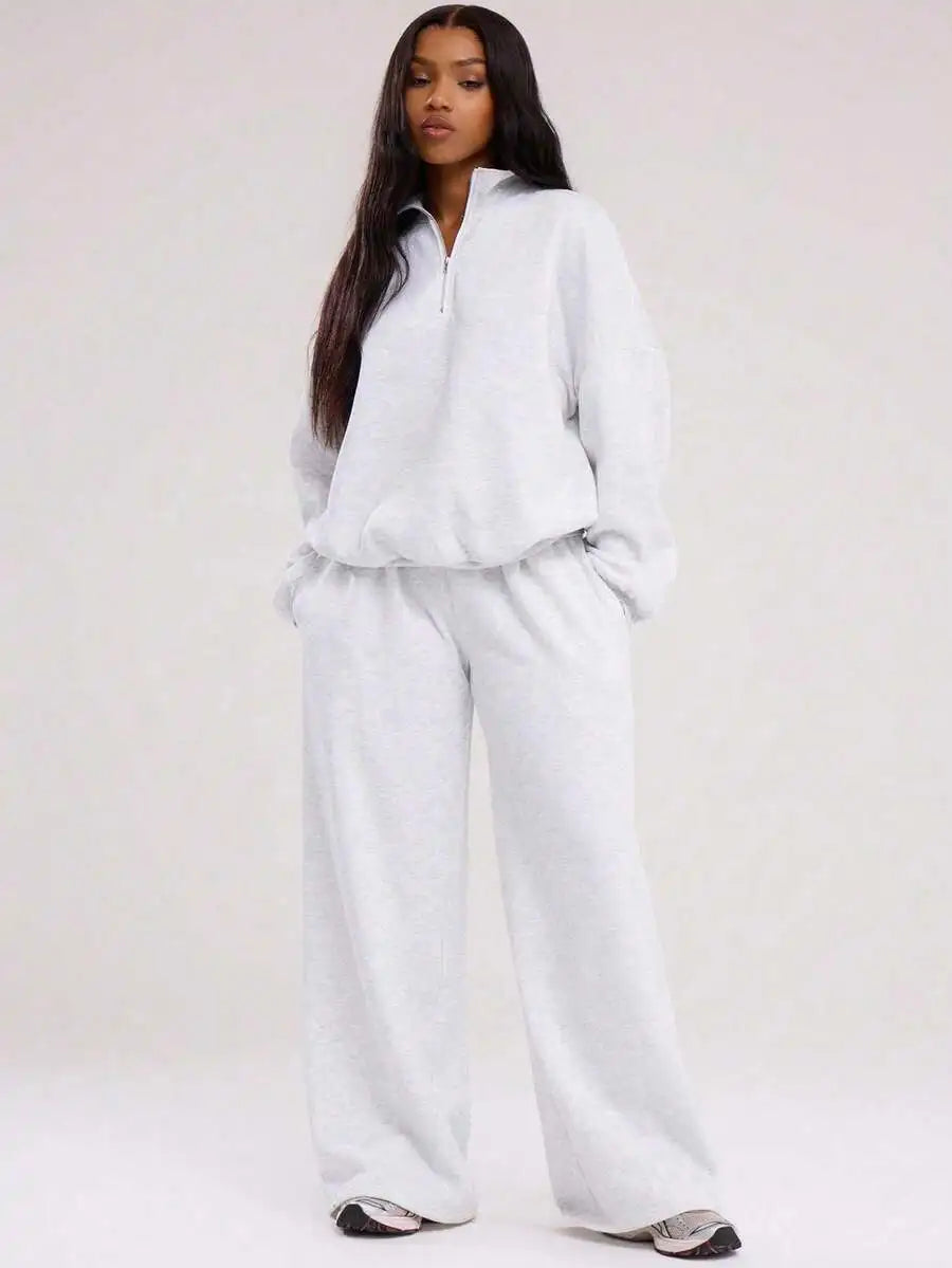 Quarter Zip Oversized Sweatshirt for Women, Casual Fall Winter Top with Long Sleeves