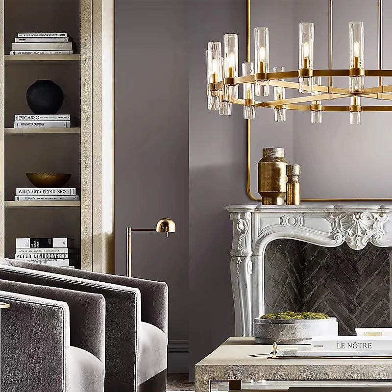 American Living Dining Room Loft Lighting Glass Chandelier Chrome Pendant Lamp Lighting Foyer Retro Glass Shades Led Lighting