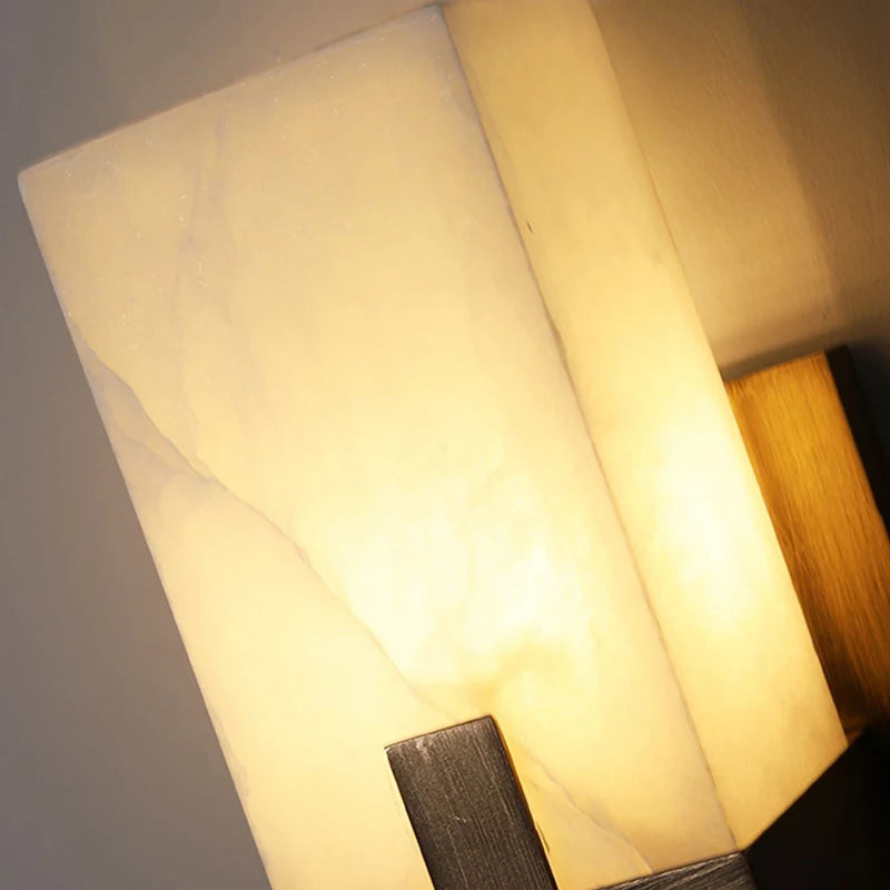 Natural Marble Wall Lamp Minimalist Living Room Bedroom TV Background Wall Light Entrance Hallway American Style Bedside Lamps