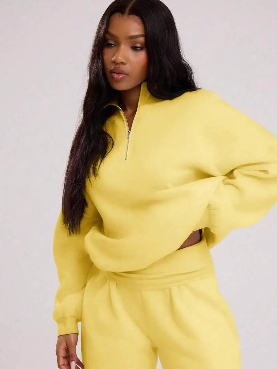 Quarter Zip Oversized Sweatshirt for Women, Casual Fall Winter Top with Long Sleeves