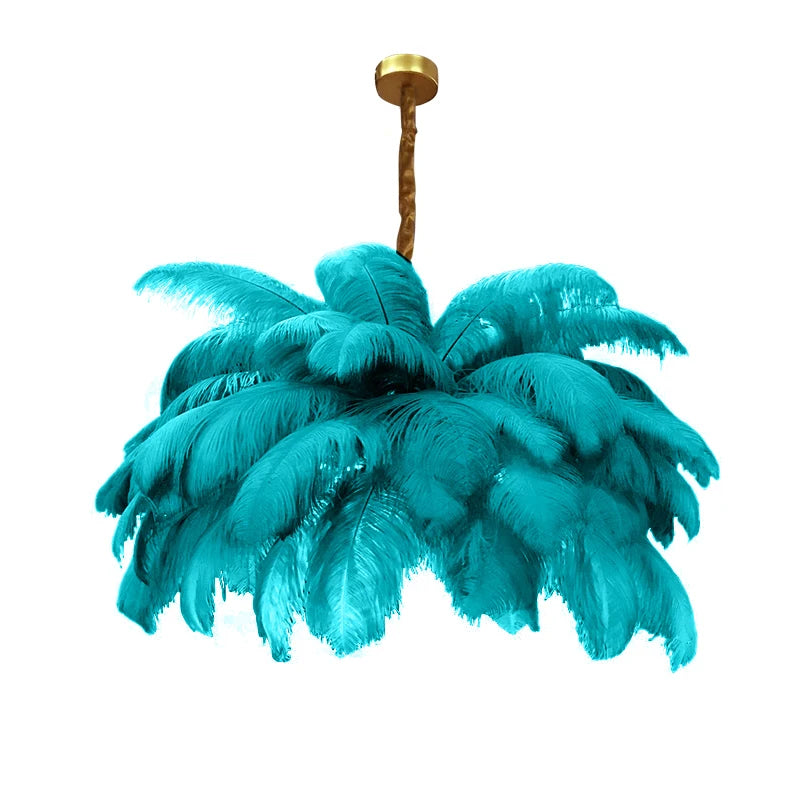 Luxury Ostrich Feather Lamp Led Pendant Lights Living Room Girl's Room Bedroom Indoor Lighting Chandelier Hanging Light Fixture