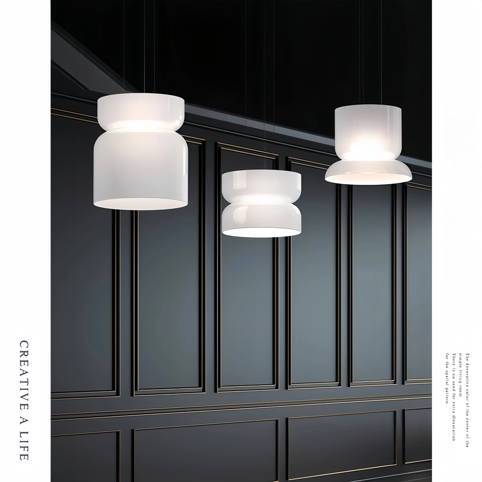 Pablo White Glass Shade Pendant Lights Desinger Nordic Led Bedside Lamp Round Hanging Lighting for Bar Dining Room Decor Light