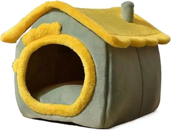 Foldable Dog House with Removable Nest, Warm Enclosed Pet Bed for Medium Dogs and Cats, Ideal Winter Villa Sleep Kennel, Comfort