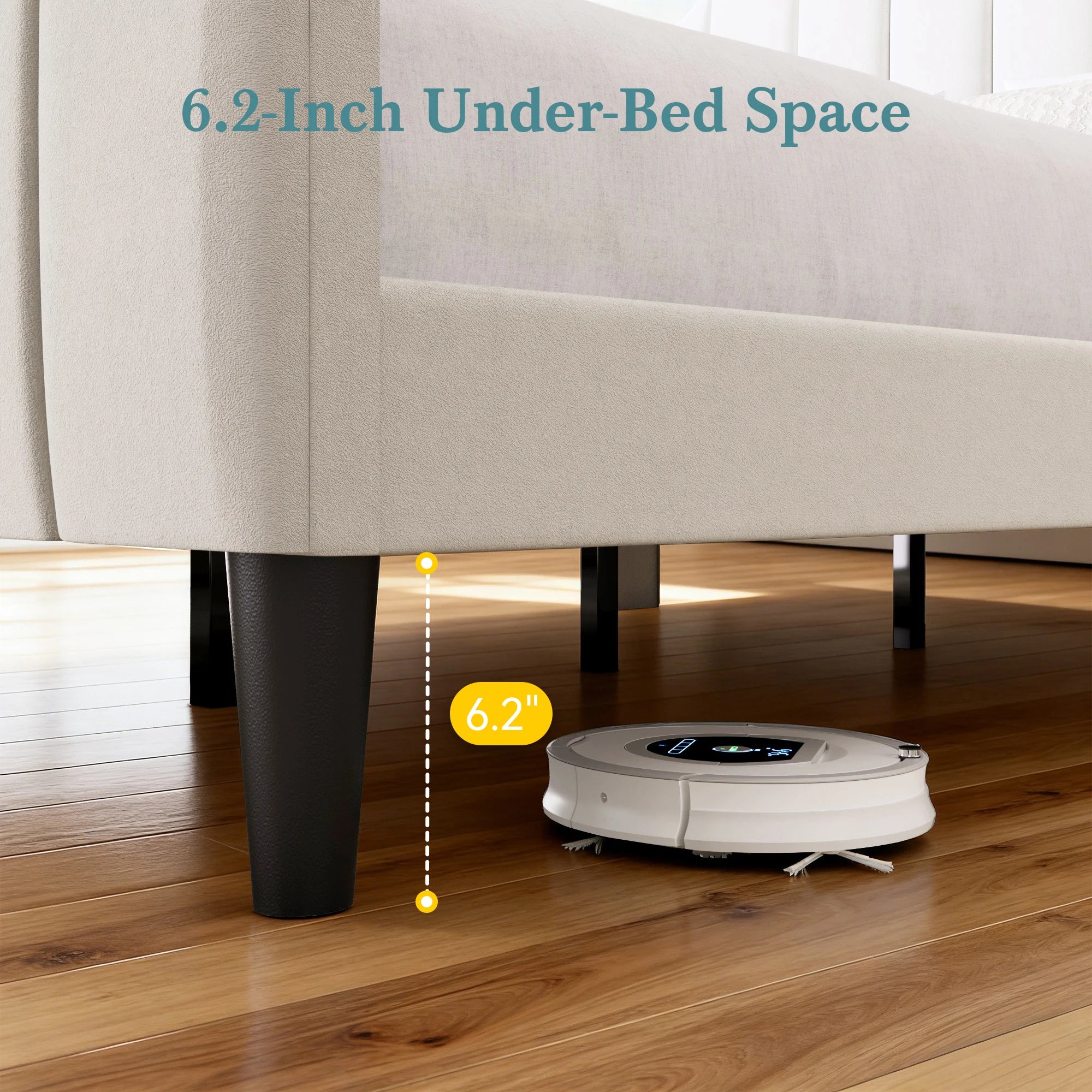 HOOMIC Full/Queen Size Velvet Platform Bed Frame with Curved Vertical Tufted Wingback Headboard and Footboard, Charging Station