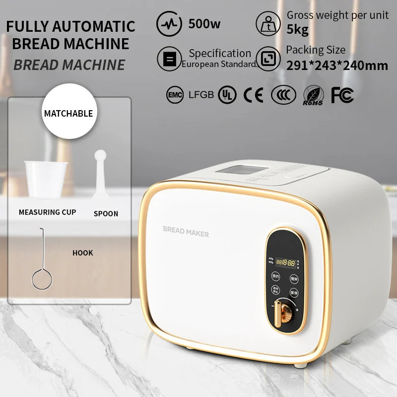 Mini bread maker for home use fully automatic intelligent fruit scattering noodle fermentation multifunctional small breakfast