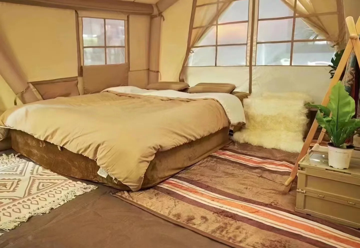 Large Inflatable Tent for 8-10 Person - 135 SQFT Inflatable Cabin Tents for Camping Instant Setup Blow up Tent 4 Season Waterpro