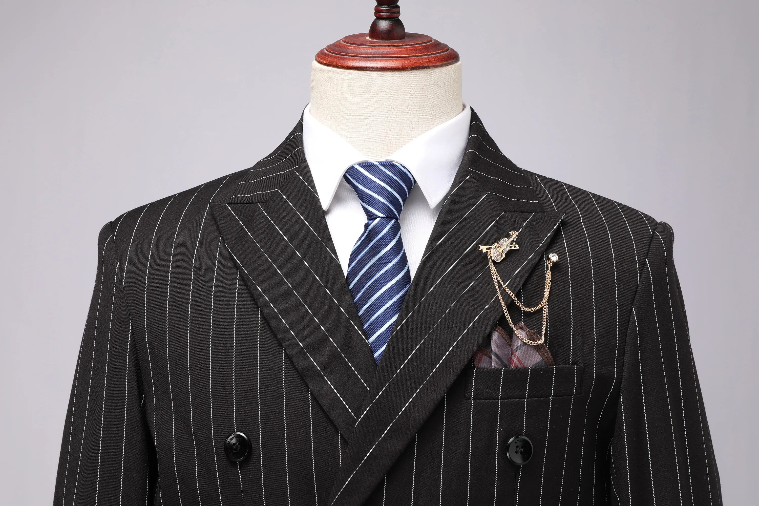 Men's Double-Breasted Suit, Classic Formal Business Wear