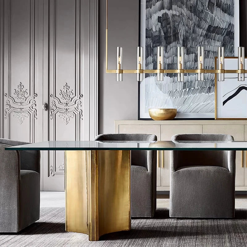 American Living Dining Room Loft Lighting Glass Chandelier Chrome Pendant Lamp Lighting Foyer Retro Glass Shades Led Lighting