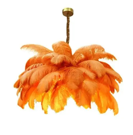 Luxury Ostrich Feather Lamp Led Pendant Lights Living Room Girl's Room Bedroom Indoor Lighting Chandelier Hanging Light Fixture