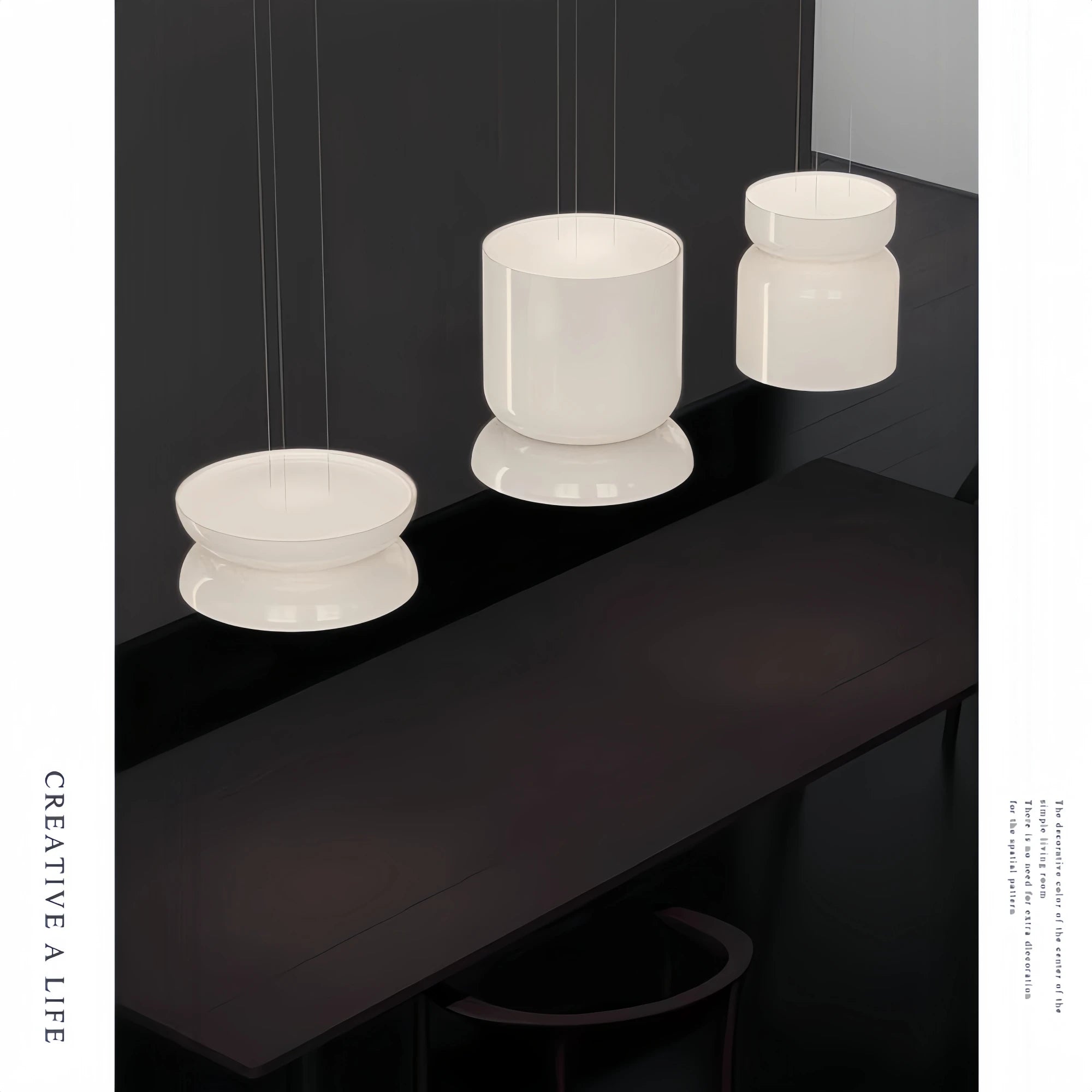 Pablo White Glass Shade Pendant Lights Desinger Nordic Led Bedside Lamp Round Hanging Lighting for Bar Dining Room Decor Light